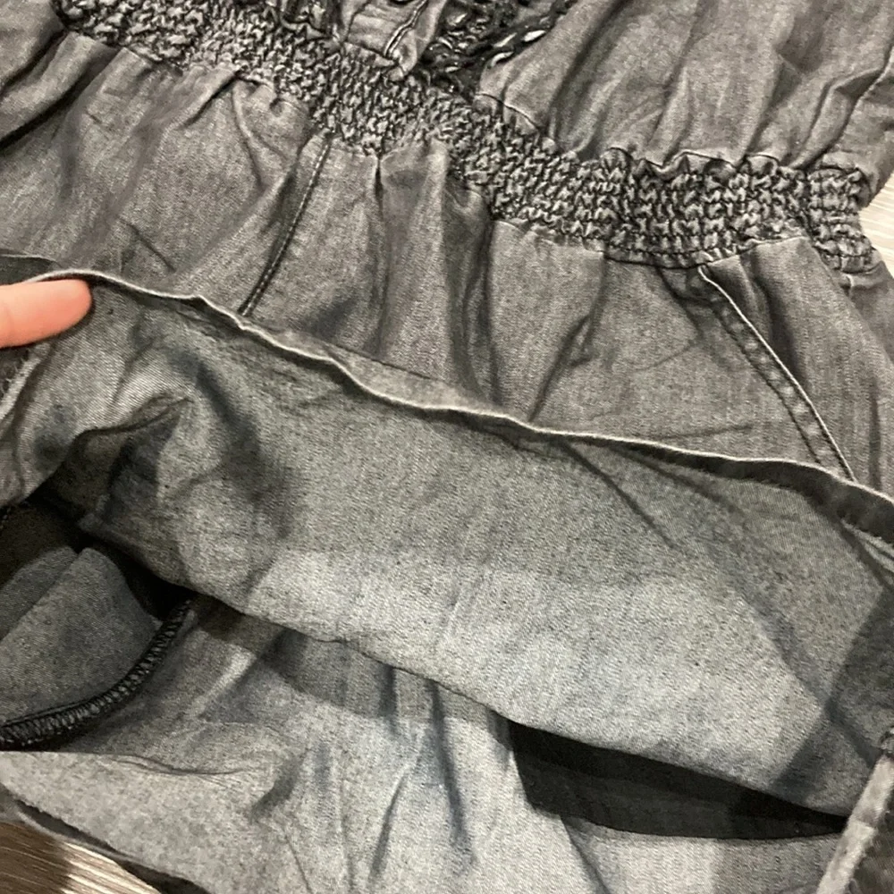 Cato Dark Denim Adjustable Spaghetti Strap Romper  Medium - Picture 15 of 16